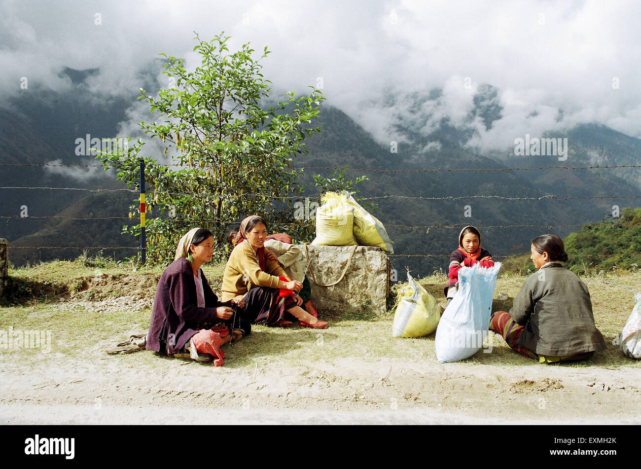 Frauen aus Bhutan, Thimphu, Thimpu, Bhutan, Asien, Asiatisch Stockfoto