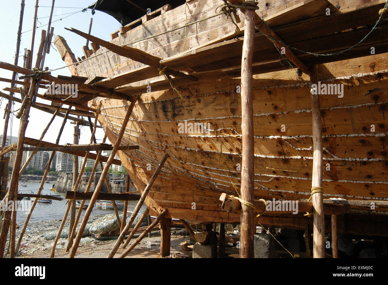 Bootsbau, Fisherman Colony, Colaba, Bombay, Mumbai, Maharashtra, Indien, Asien Stockfoto
