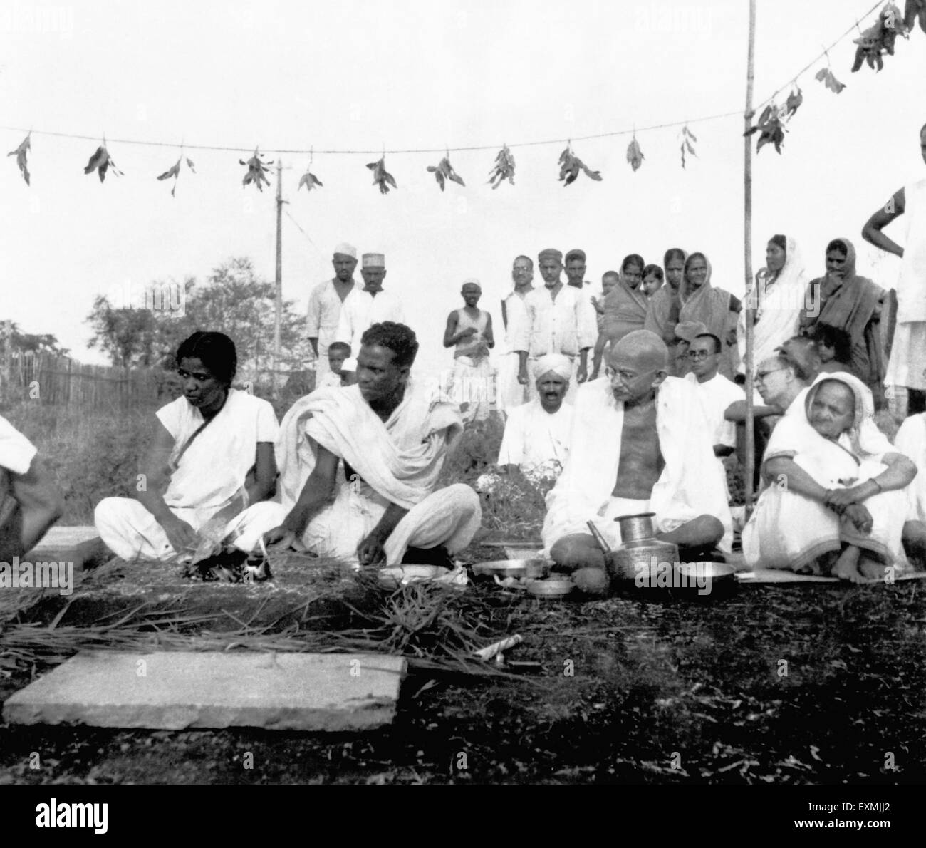 Mahatma Gandhi Kasturba Gandhi Abha Gandhi feiert Hochzeit christliche