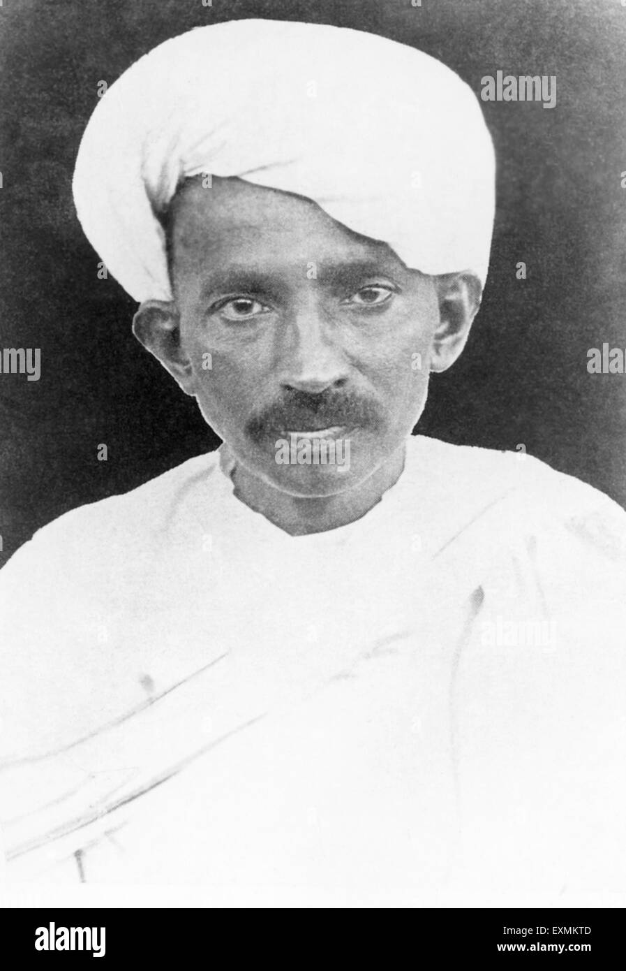 Portrait von Mahatma Gandhi trägt einen Turban 1915 Indien Stockfoto