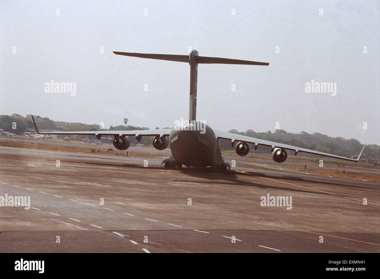 Bill Clinton Flugzeug Chhatrapati Shivaji Maharaj internationale Abflughafen Bombay Mumbai Maharashtra, Indien Stockfoto