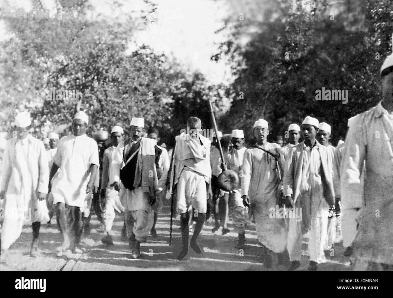 Mahatma Gandhi , Dandi März , Salt Satyagraha , Salt März , Indien , 1930 , alter Jahrgang 1900s Bild Stockfoto
