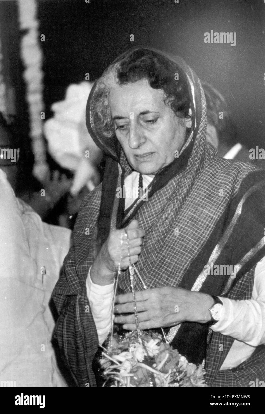Indischer Politiker des Indian National Congress Party und ehemalige Premierminister Shrimati Indira Gandhi Stockfoto