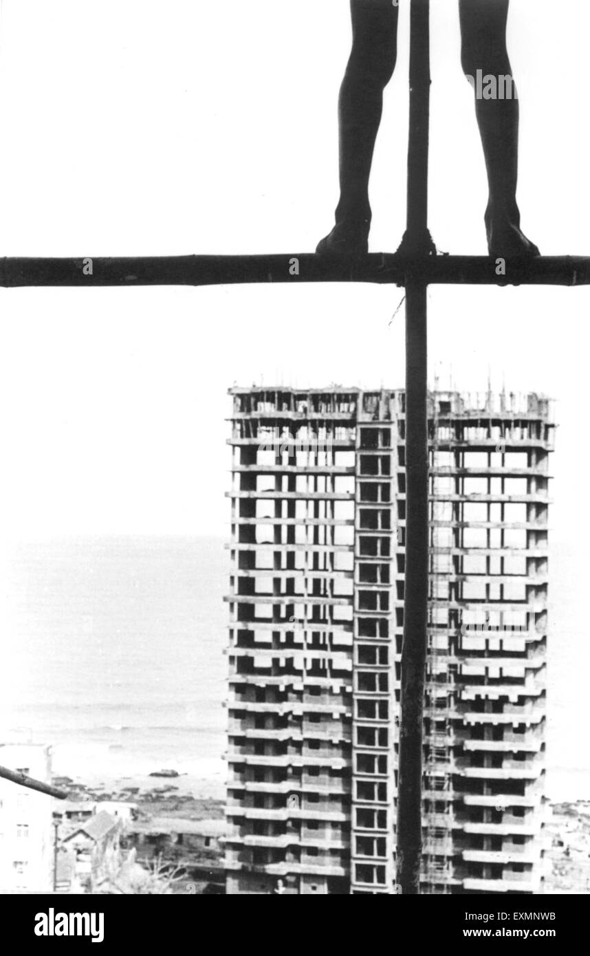 Bauarbeiter auf Gerüsten, bombay, mumbai, maharashtra, indien, asien Stockfoto