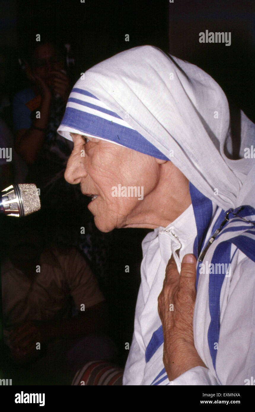 Mutter Teresa, heilige, Mutter Maria Teresa Bojaxhiu, Heilige Teresa von Kalkutta, albanisch-indische römisch-katholische Nonne und Missionarin, Kalkutta, Kalkutta, Kalkutta, Westbengalen, Indien, Asien Stockfoto