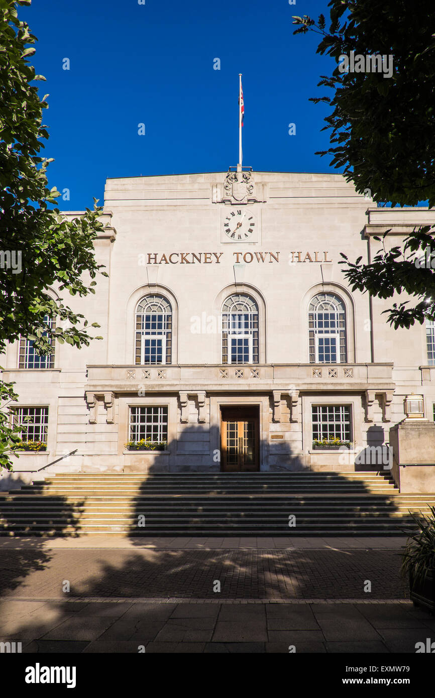 Hackney Town Hall, London, England, Großbritannien Stockfoto