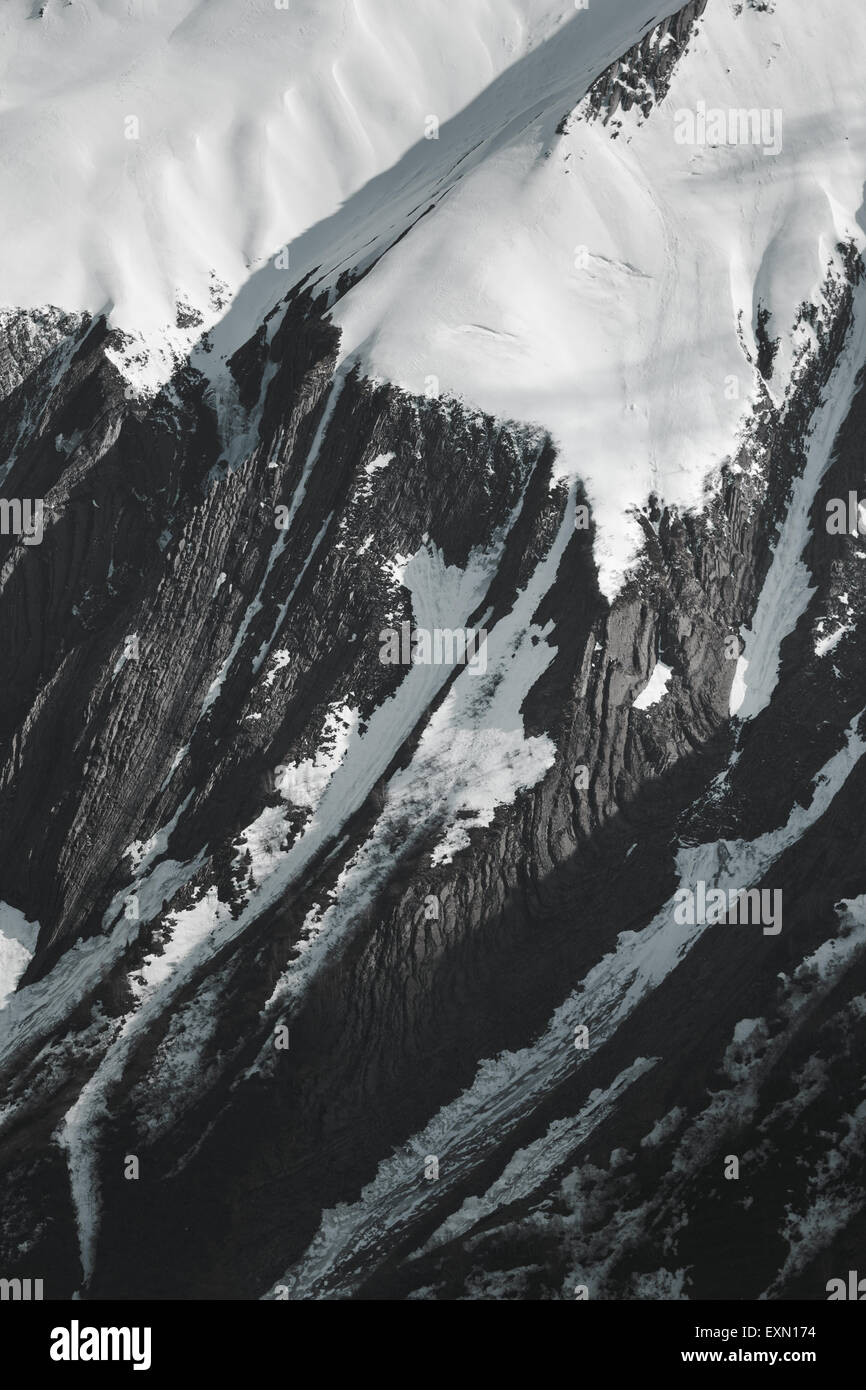 Schneebedeckte, Rocky Mountains, Französische Alpen. Stockfoto