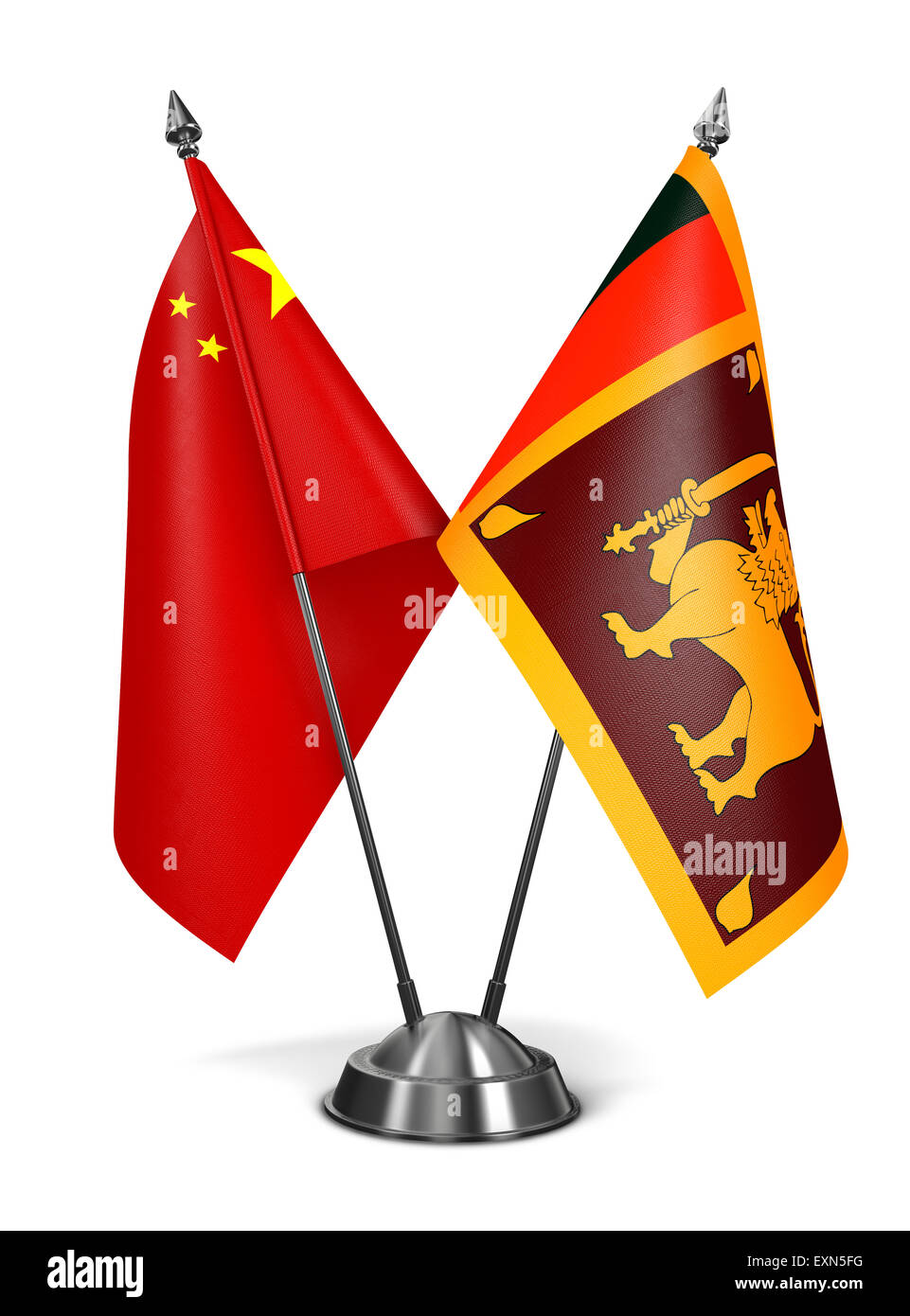 China und Sri Lanka - Miniatur-Flags. Stockfoto