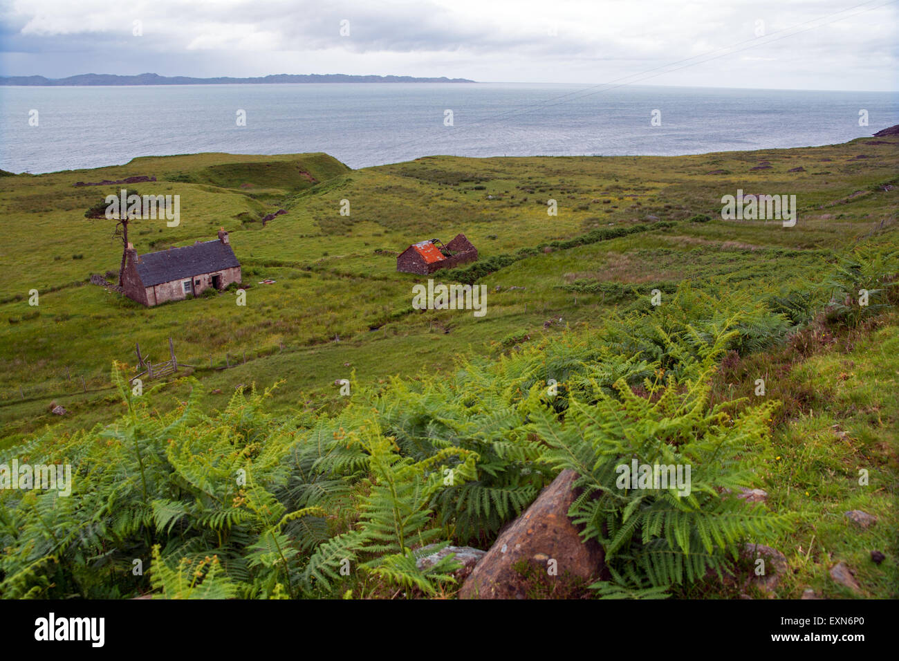 Verlassenen Bauernhof Croft in den schottischen Highlands Stockfoto