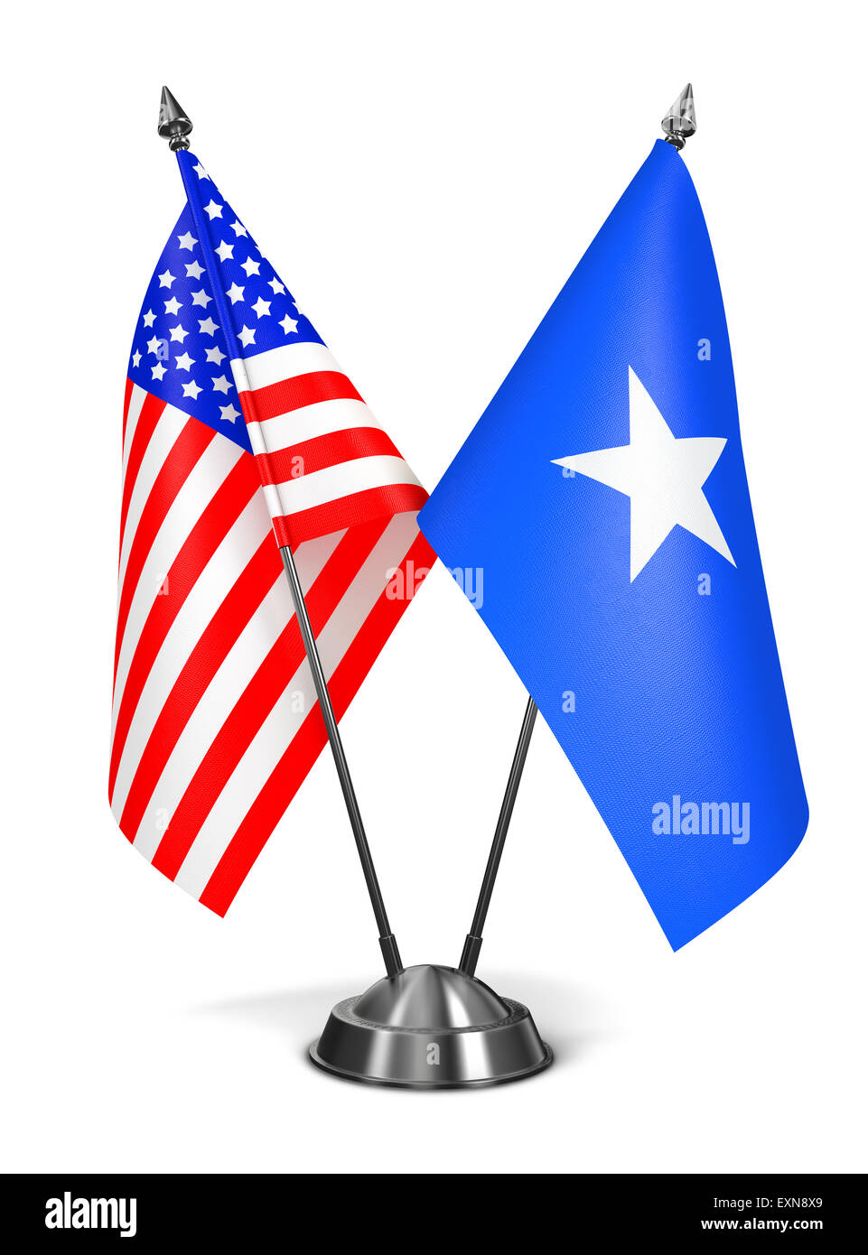 USA und Somalia - Miniatur-Flags. Stockfoto