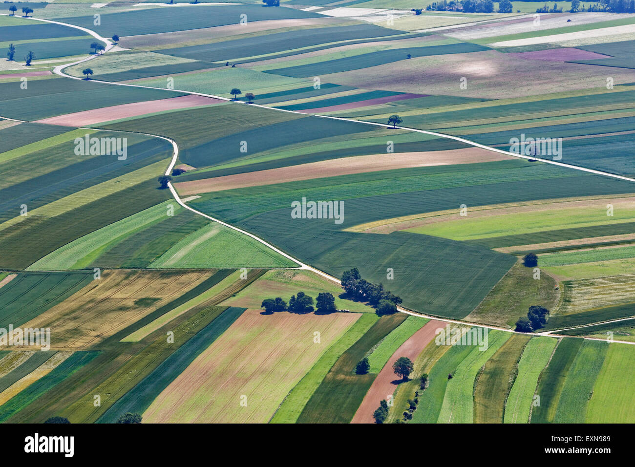 Österreich, Niederösterreich, Felder Landschaft von hohen Wand aus gesehen Stockfoto