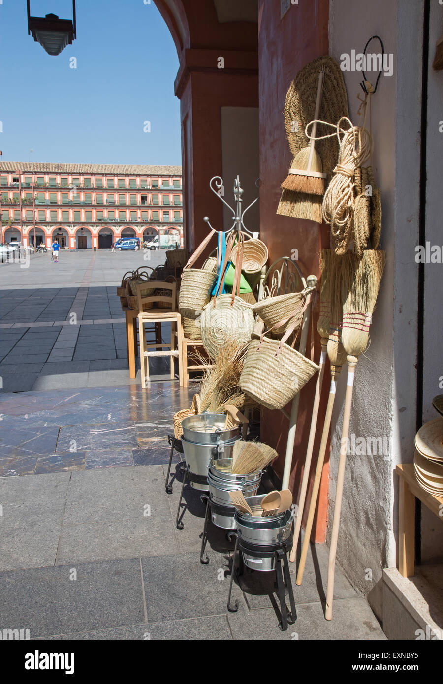 Cordoba - Detail aus dem Markt in der Nähe von dem Platz Plaza De La Corredera. Stockfoto