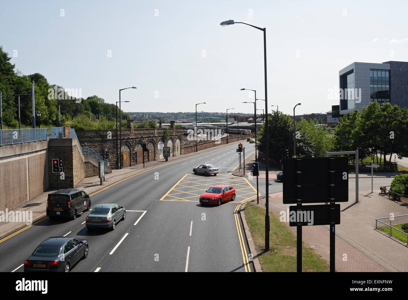 Stadtzentrum von Sheffield, innere Ringstraße A61. England, Großbritannien Stockfoto