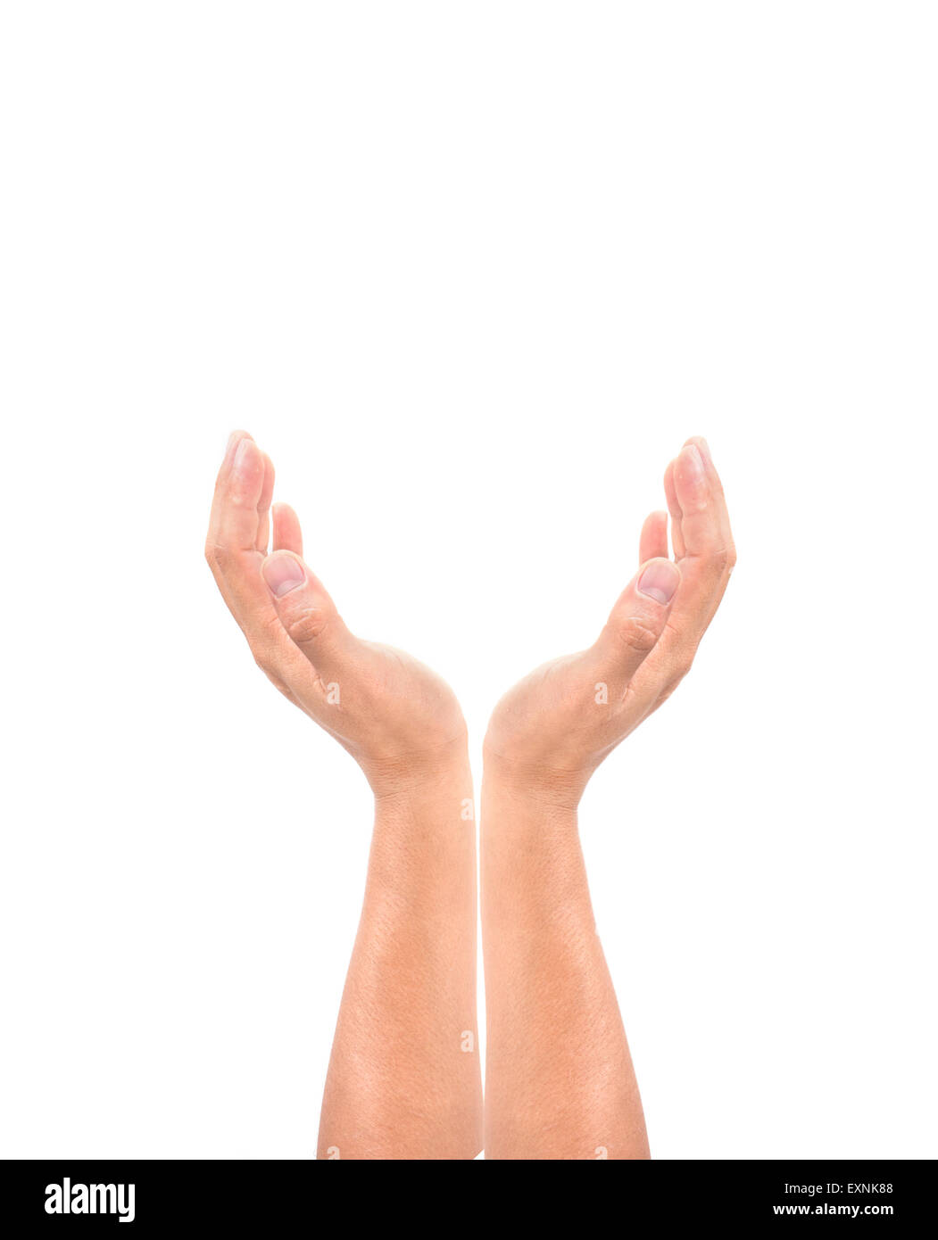 Hand-Geste-Konzept isoliert auf weißem Hintergrund Stockfoto
