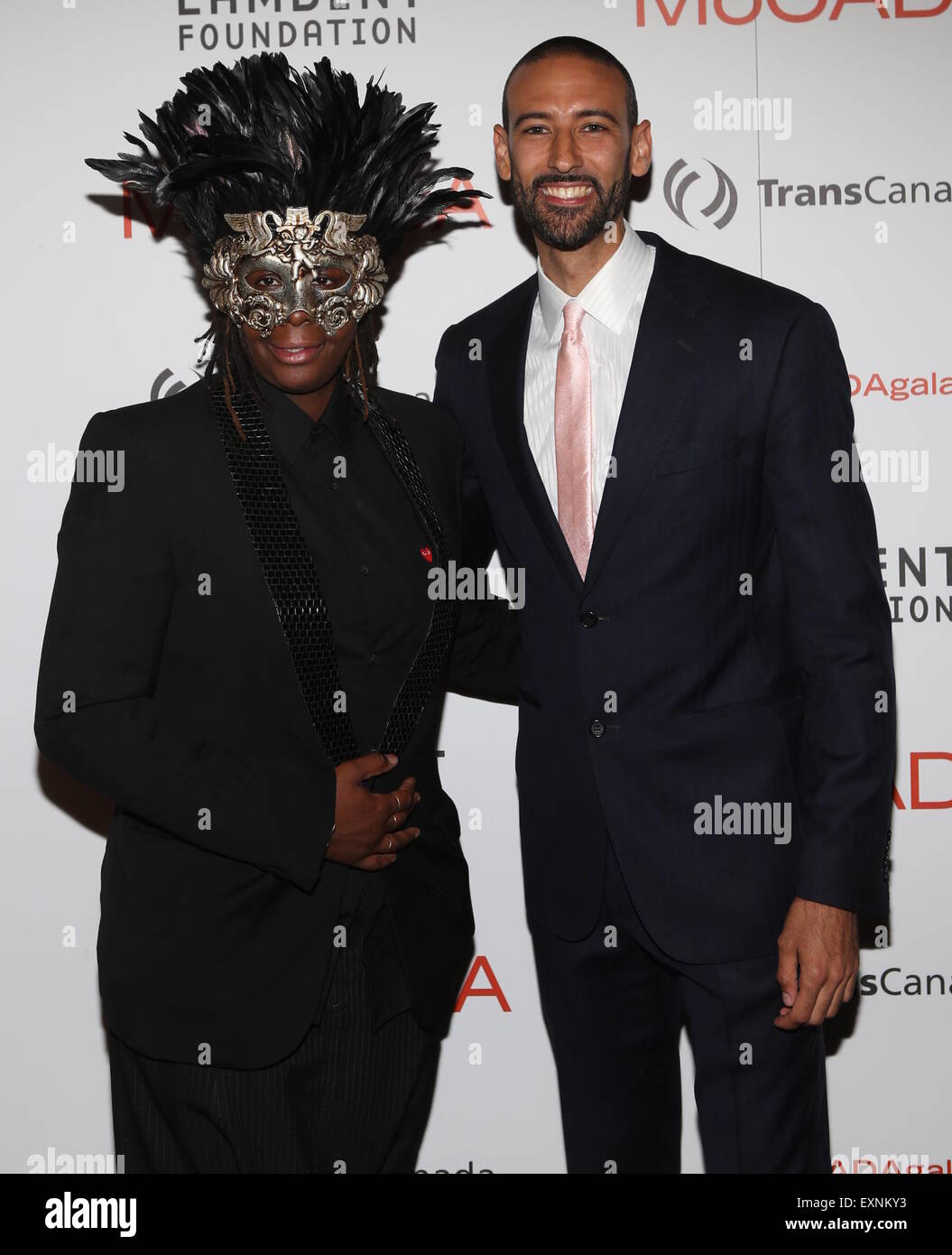 Museum für zeitgenössische afrikanische Diasporan Kunst (MoCADA) 1. konstituierenden Maskenball anlässlich der Brooklyn Academy of Music (BAM) Leperca Raum - Ankünfte mit: Mickalene Thomas, James E. Bartlett wo: New York, New York, Vereinigte Staaten von Amerika bei der: 14 Ma Stockfoto