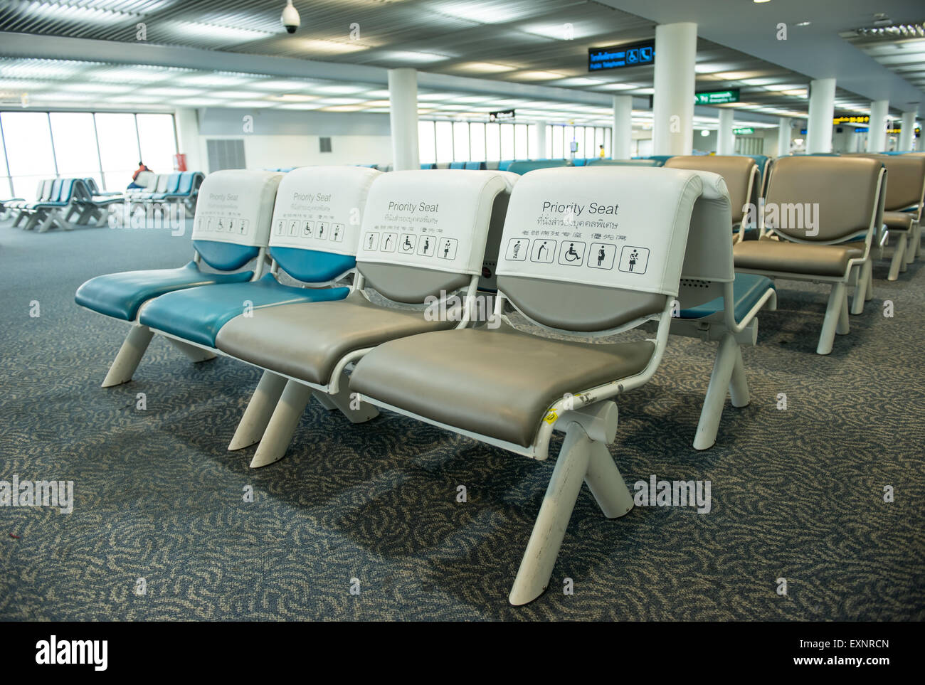 Priorität-Sitz am Flughafen Stockfoto