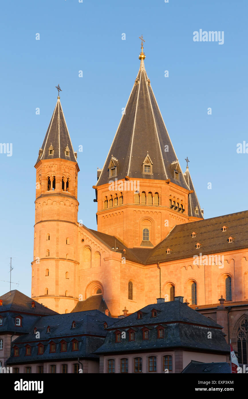 Mainzer Dom oder die St.-Martins Dom, Mainz, Rheinland-Pfalz, Deutschland Stockfoto