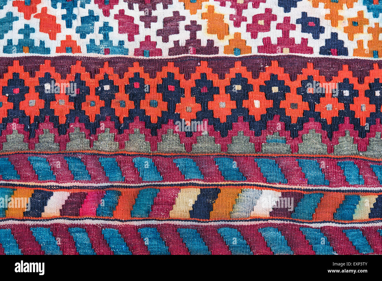 Alten Kelim, gewebter Teppich, detail, Iran, Persien Stockfoto