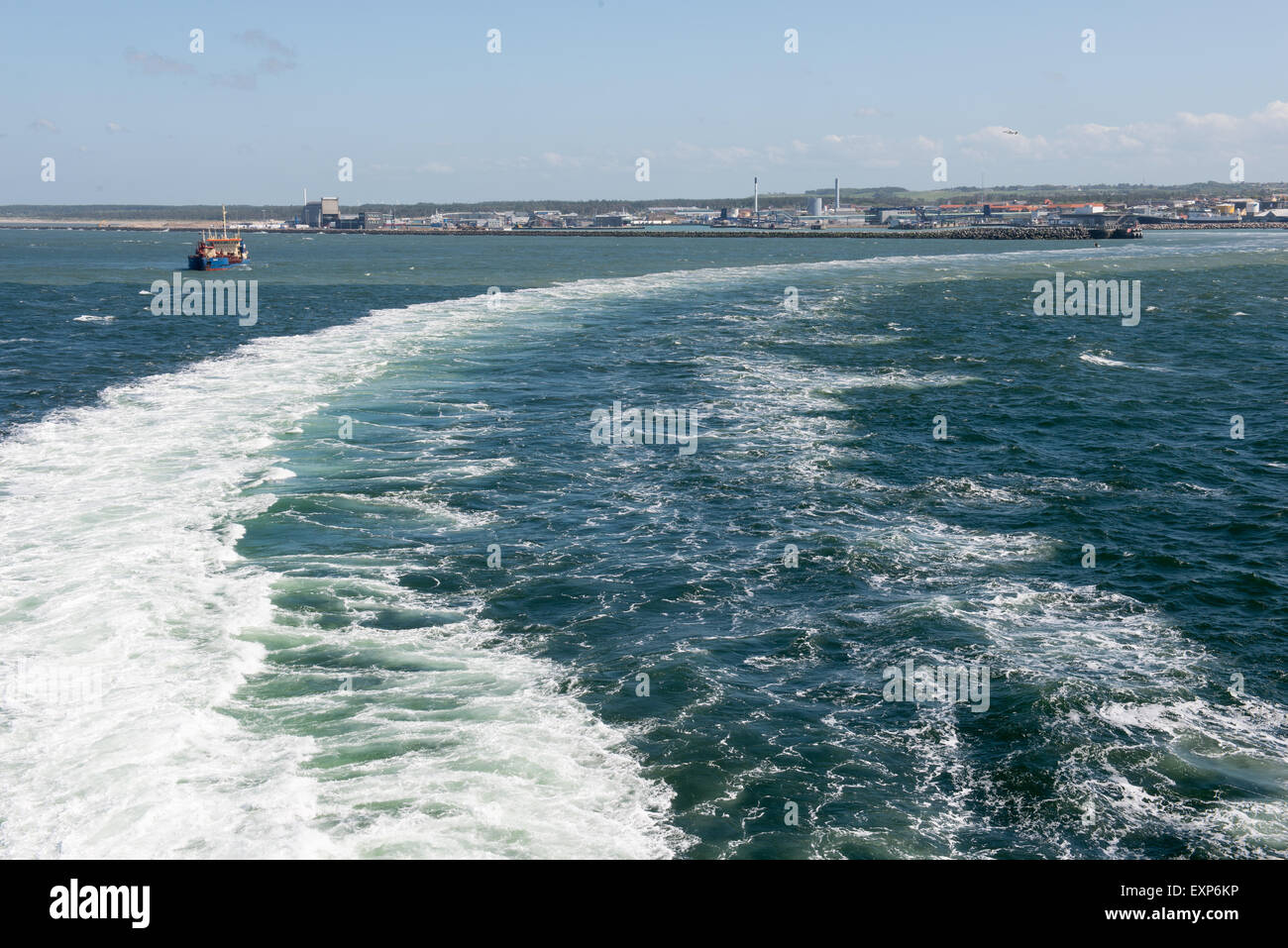 Landschaft von Hirtshals in Dänemark vom Meer aus gesehen Stockfoto