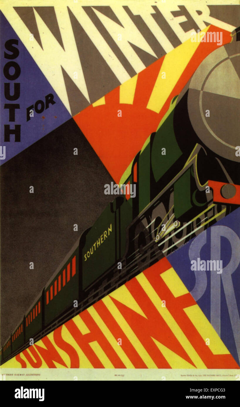 1930er Jahre UK Südbahn Magazin Anzeige Stockfoto