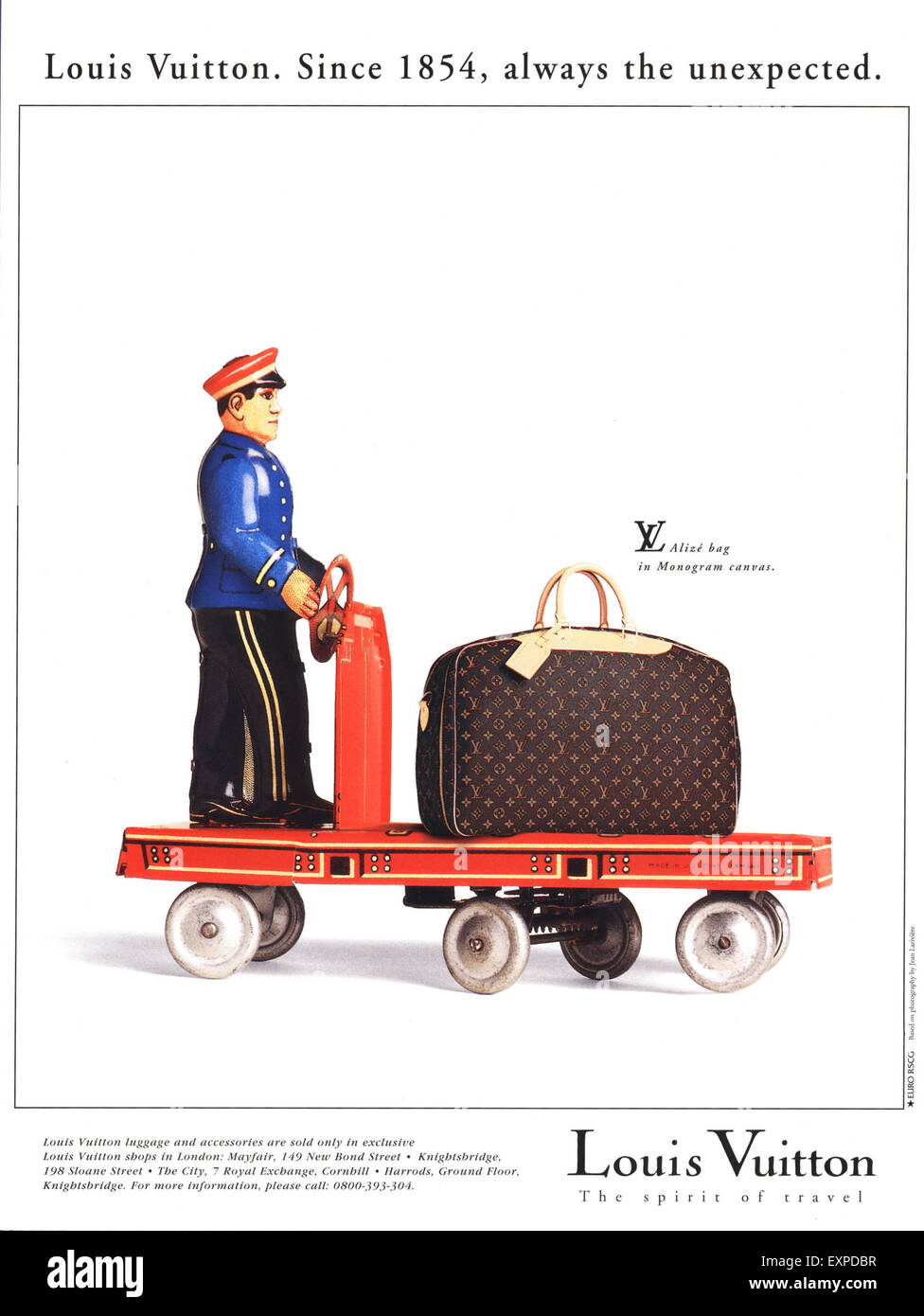 1990er Jahre UK Louis Vuitton Magazin Anzeige Stockfoto