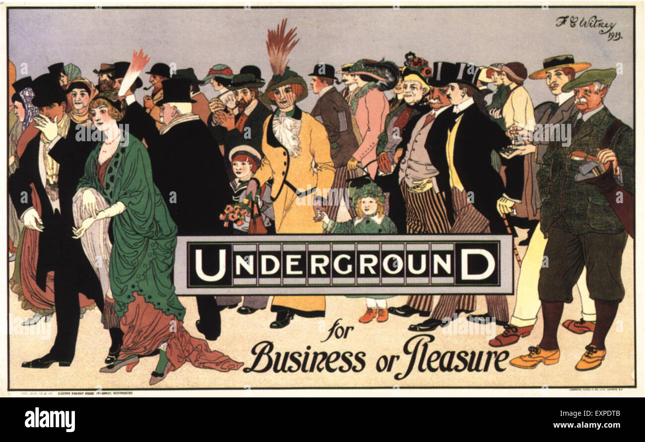 Anzeige der 1910er Jahre UK London unterirdische Magazin Stockfoto