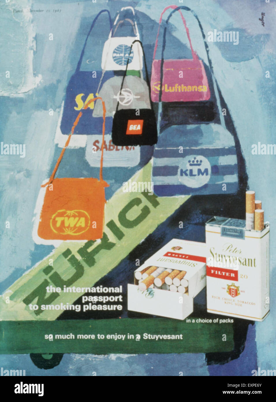 1960er Jahre UK Peter Stuyvesant Magazin Anzeige Stockfoto