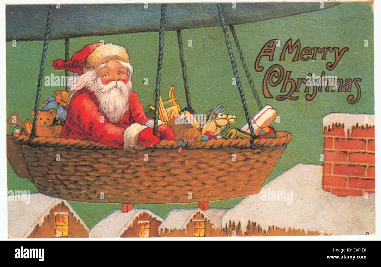 1910er Jahre UK Weihnachten Grußkarte Stockfoto