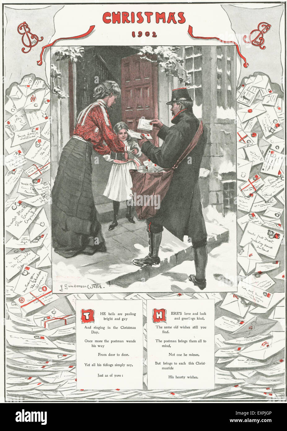 1900 s UK Magazin Weihnachtsteller Stockfoto
