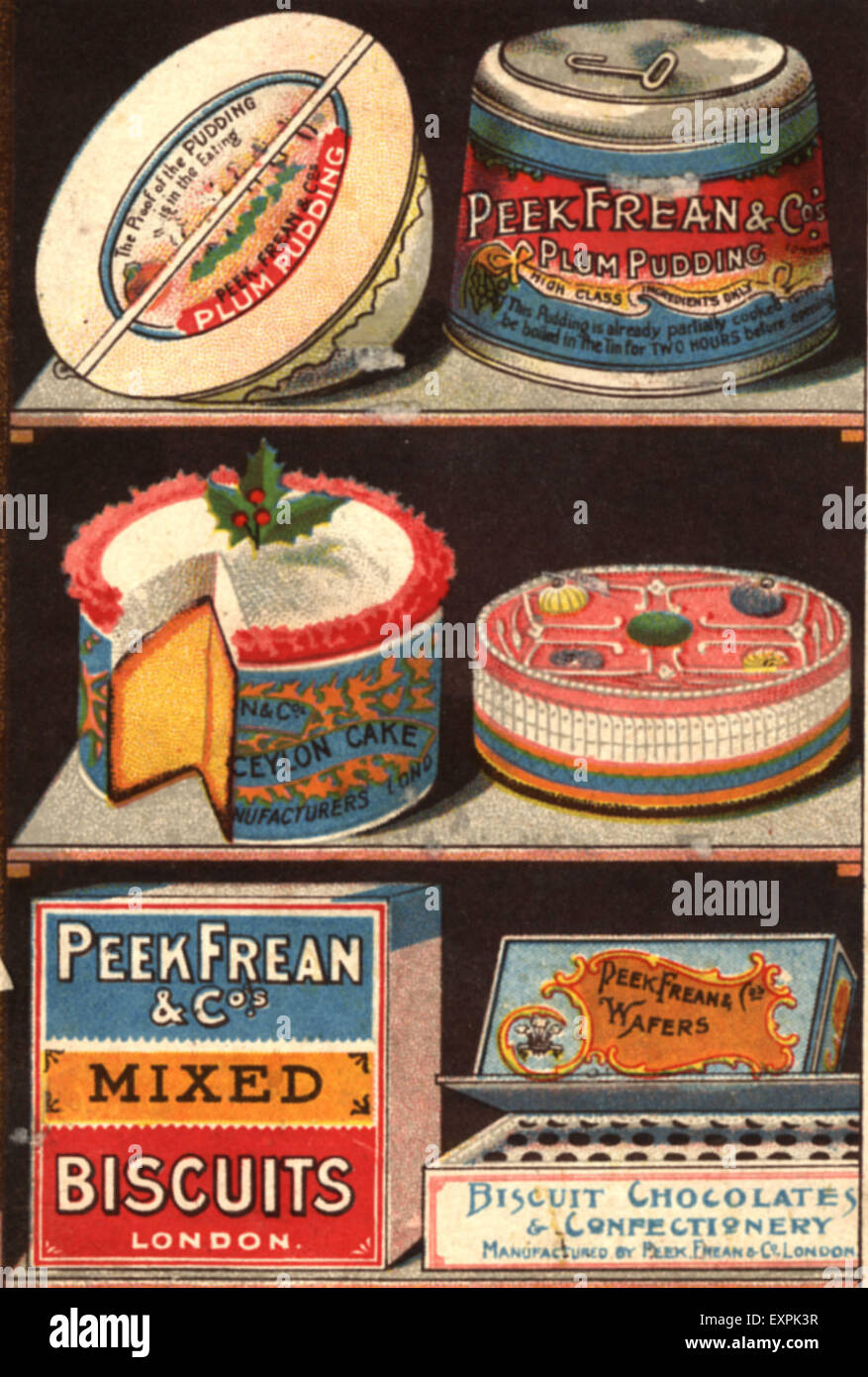 1900 s UK Peek, Frean und Co Magazin Anzeige Stockfoto