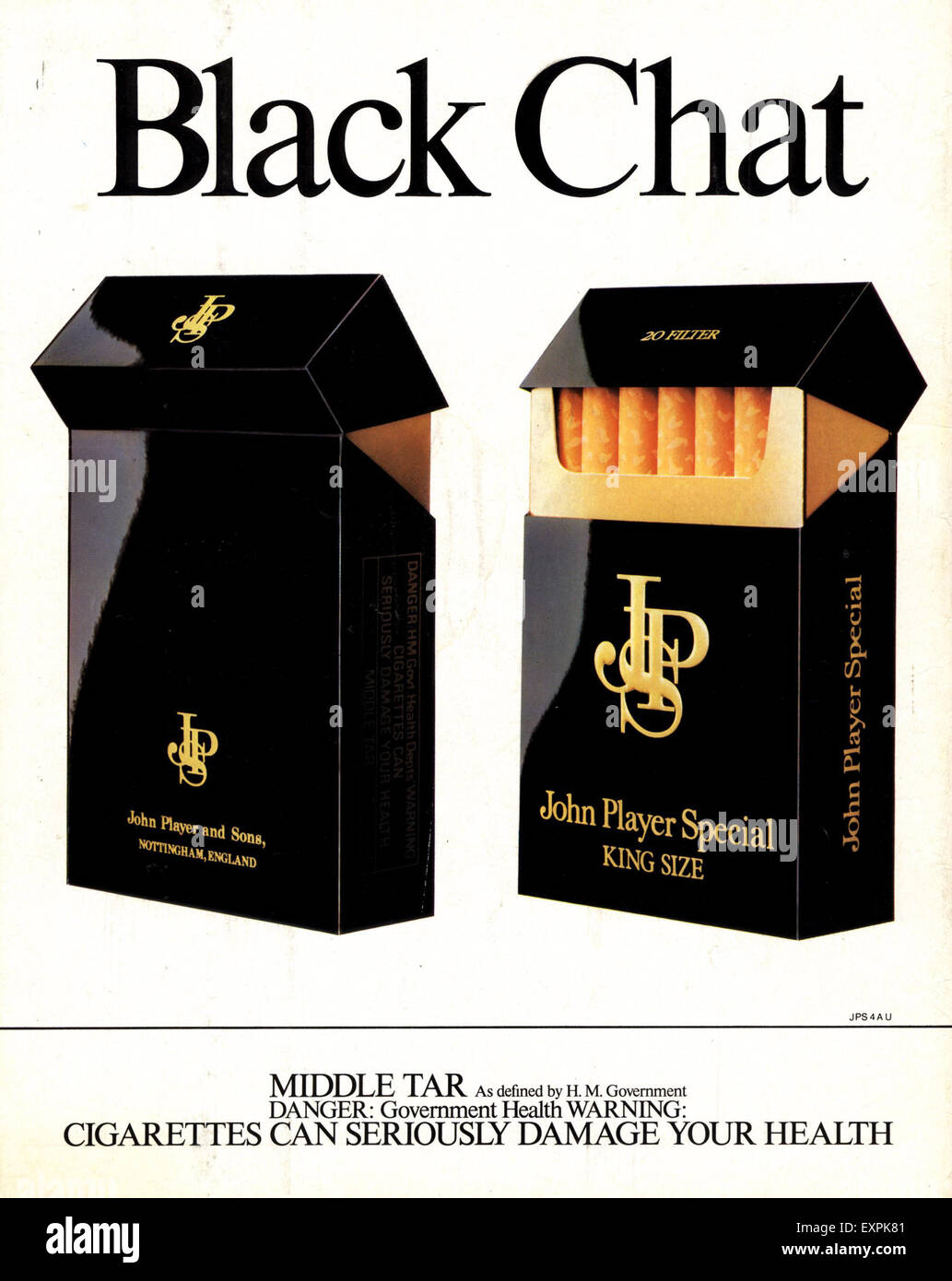 1980er Jahre UK John Player Magazin Anzeige Stockfoto