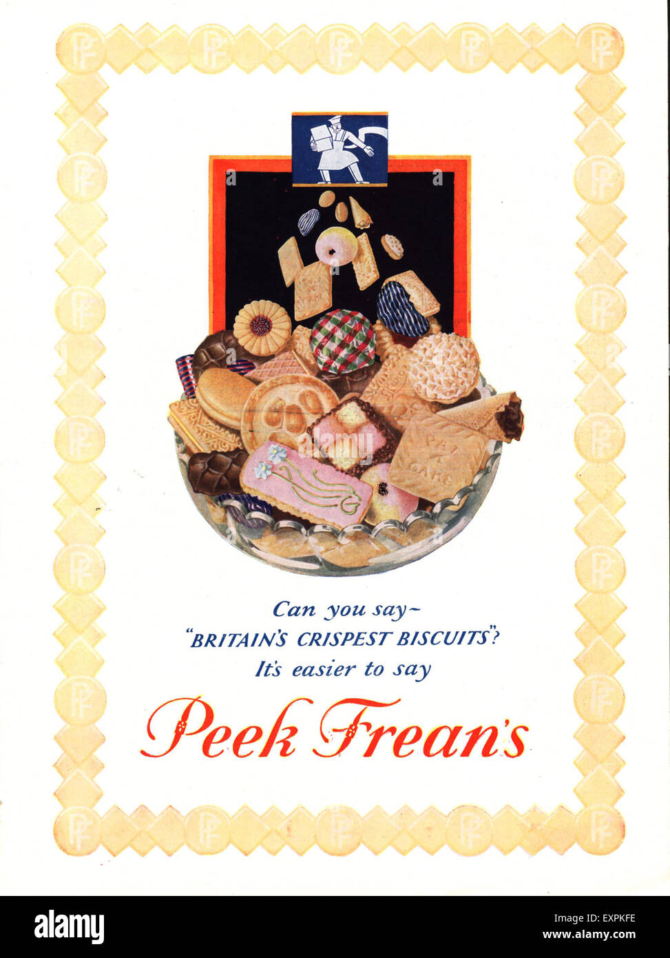 1950er Jahre UK Peek, Frean und Co Magazin Anzeige Stockfoto