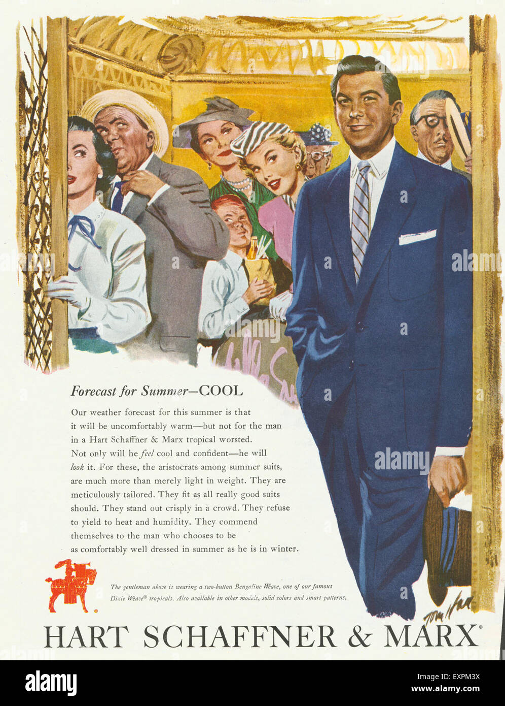 1950er Jahren USA Hart Schaffner Marx Magazin Anzeige Stockfoto