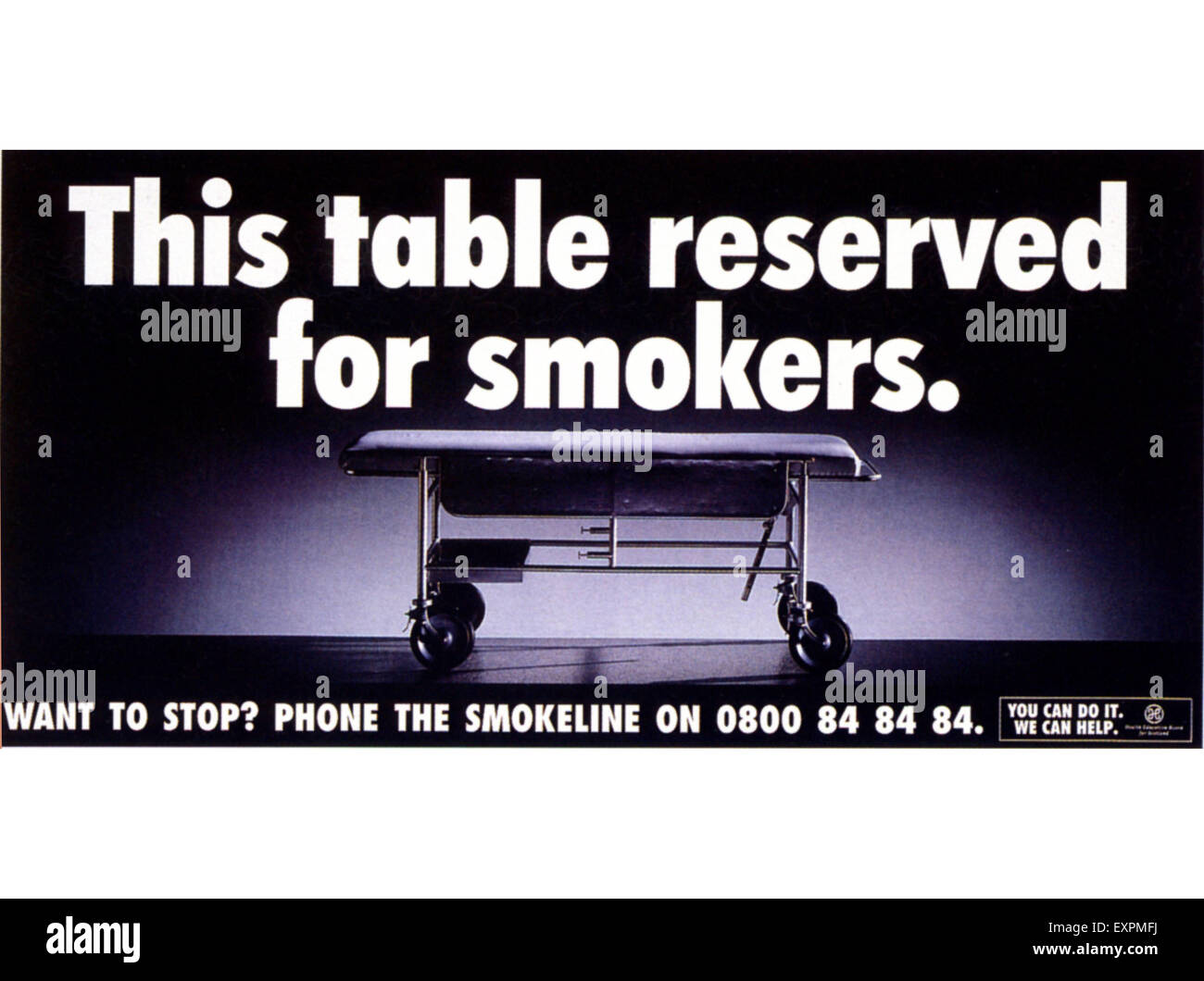 1990er Jahre UK Anti-Raucher Magazin Anzeige Stockfoto