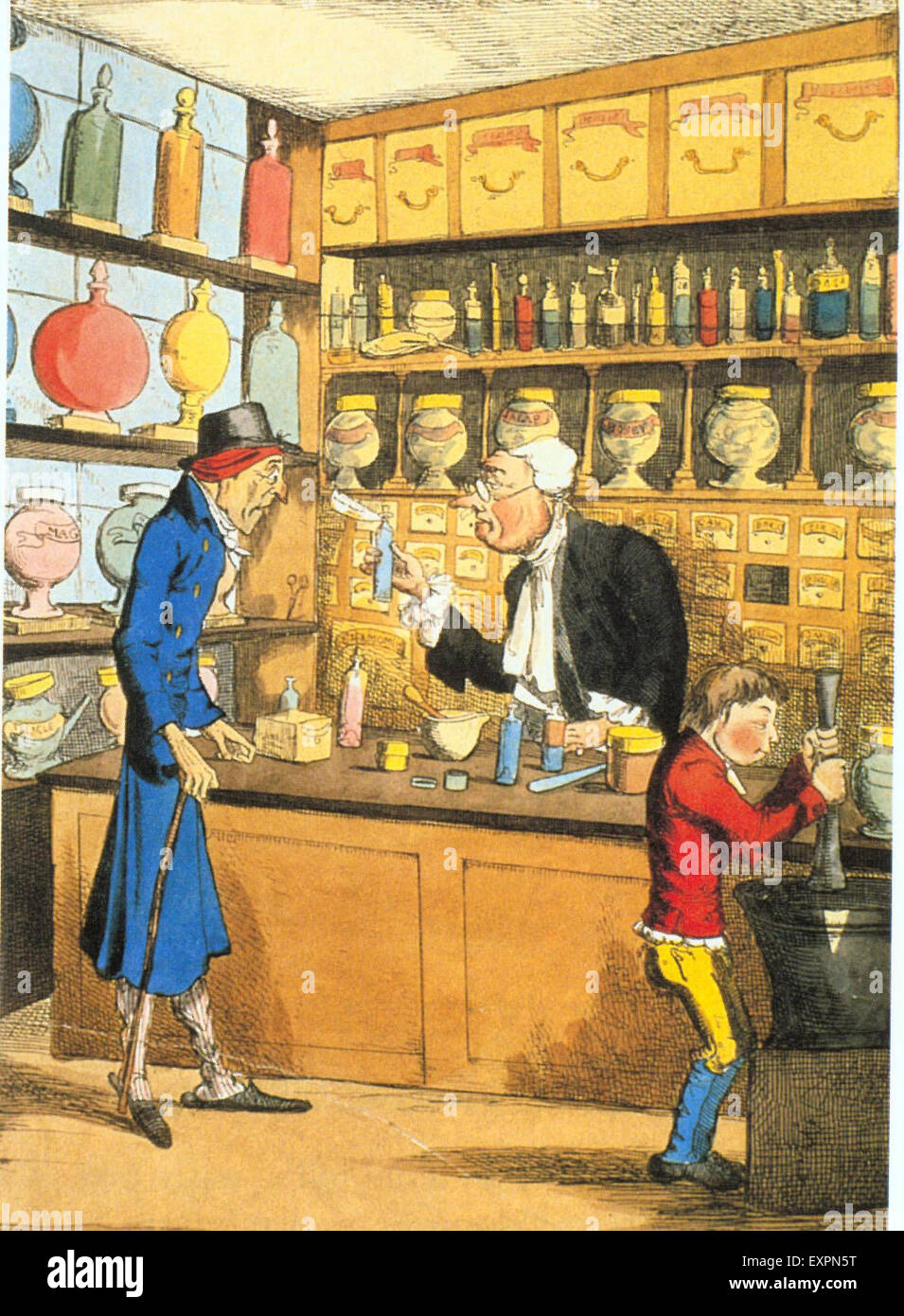1840er Jahren & Pre UK Apotheker Magazin Platte Stockfoto