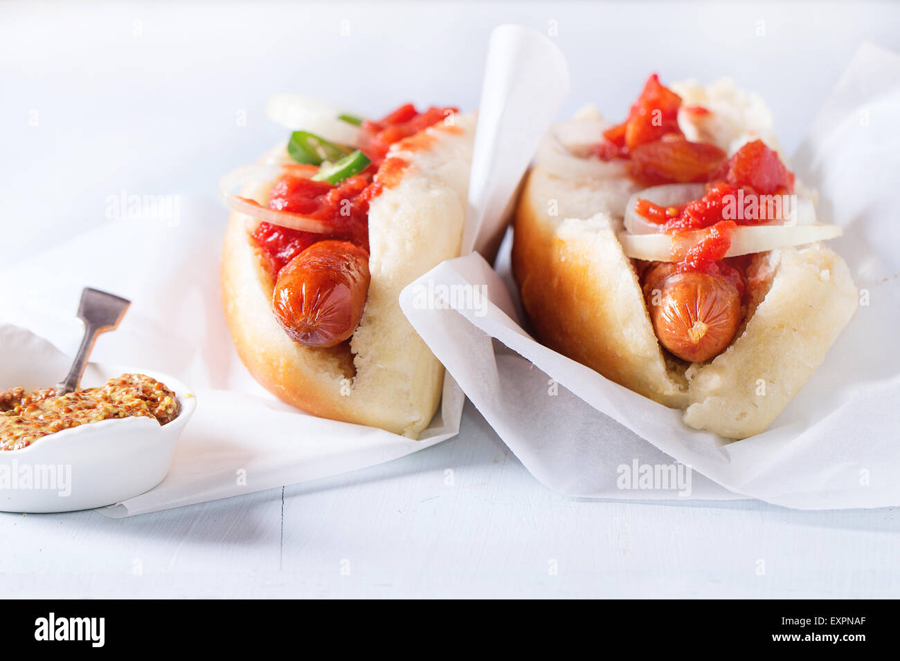 Hausgemachte Hotdogs Stockfoto