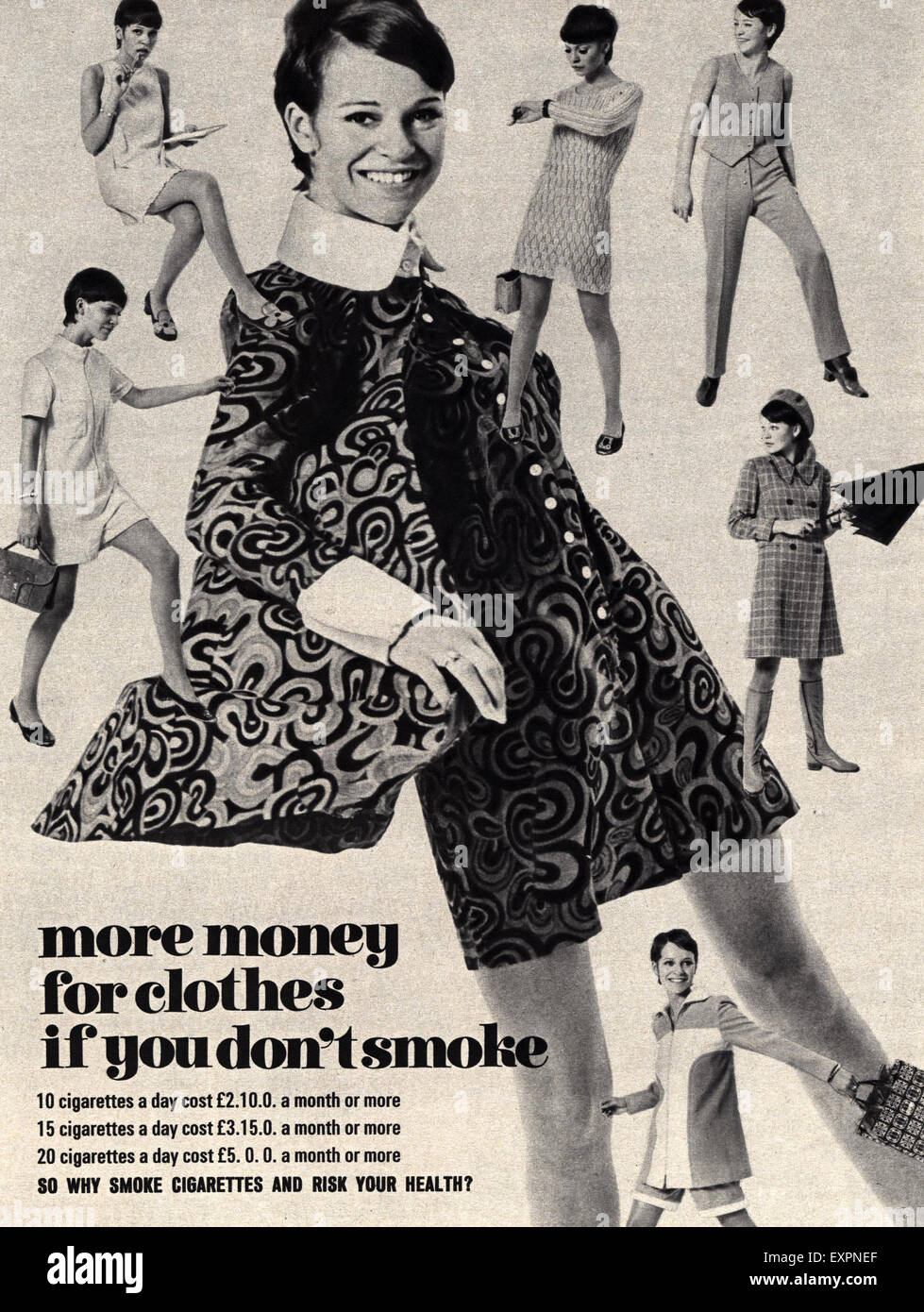 1960er Jahre Uk Anti Raucher Magazin Anzeige Stockfotografie Alamy