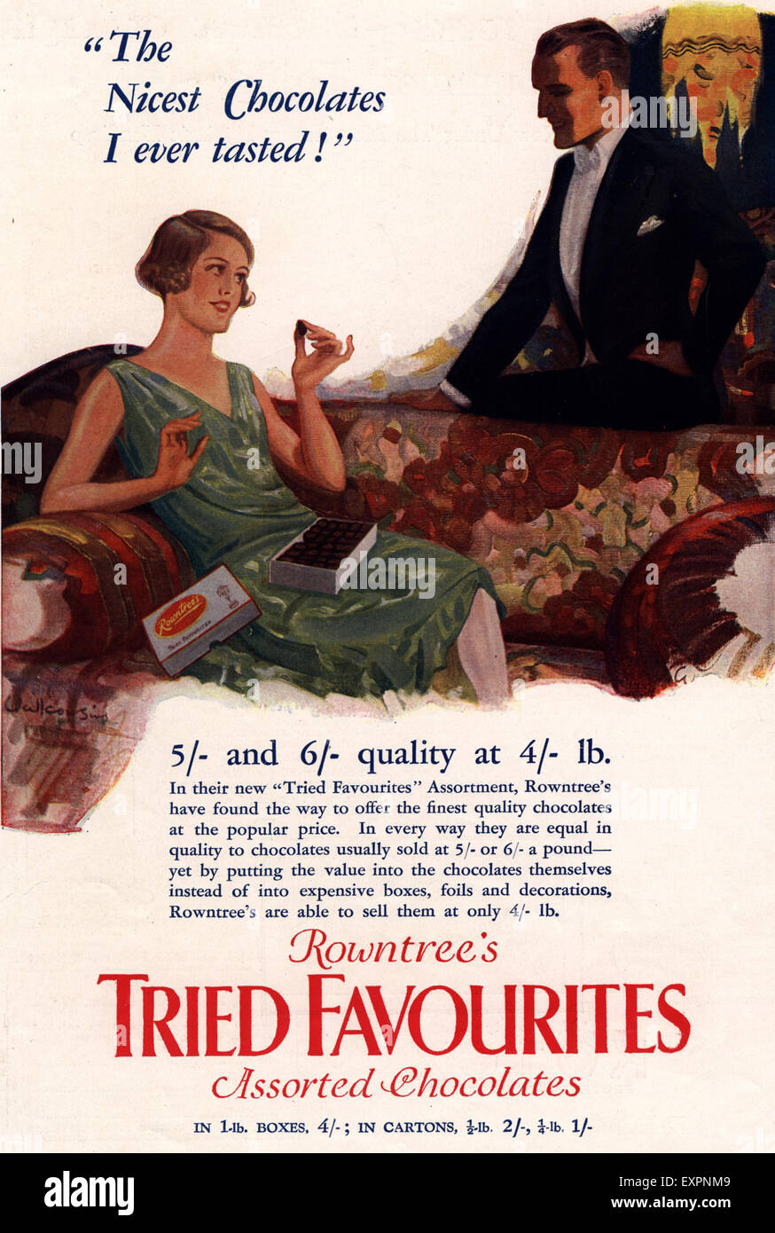 1930er Jahre UK Rowntree Magazin Anzeige Stockfoto