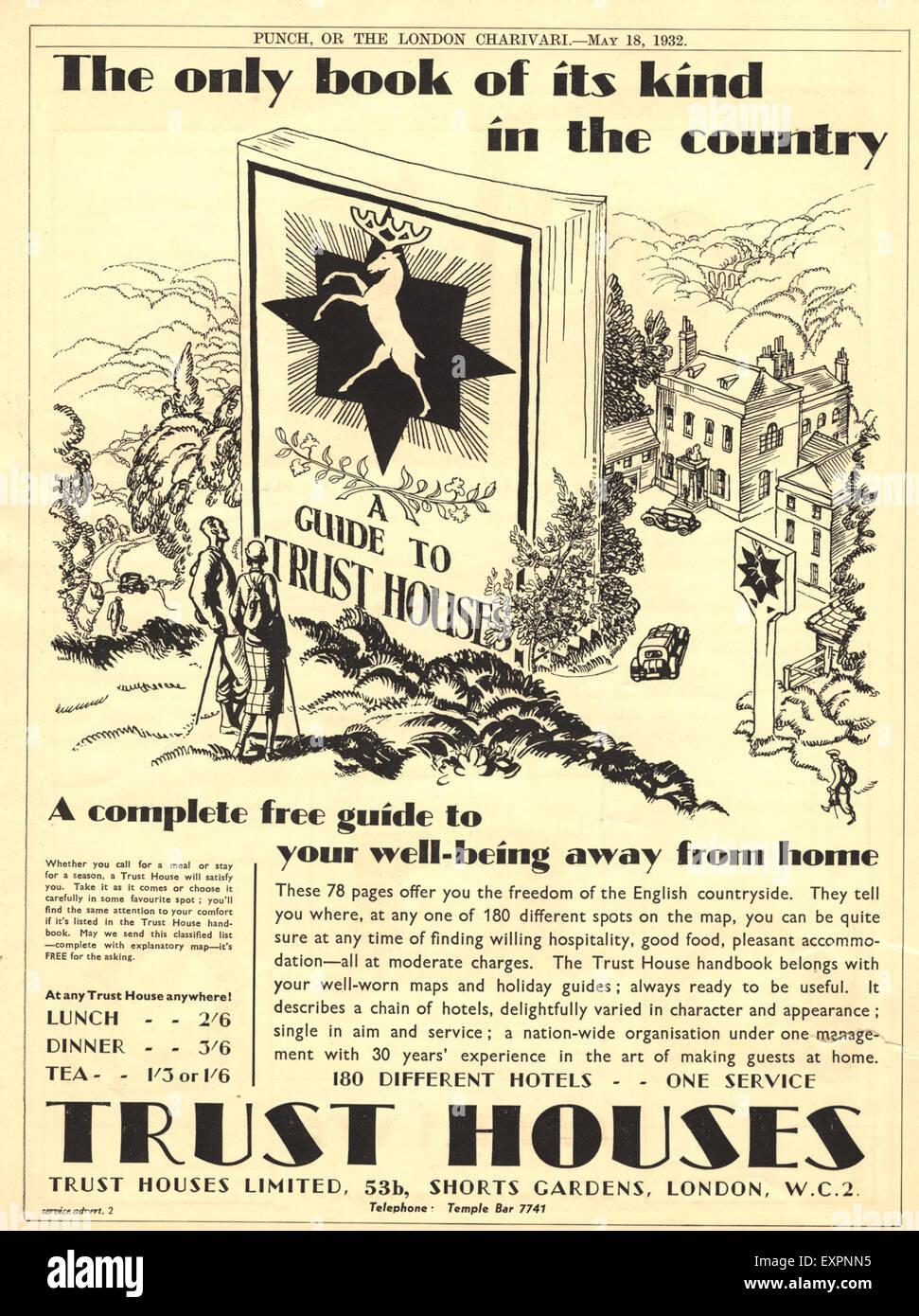 1930er Jahre Haus Forte Magazin Anzeige-Trusts in Großbritannien Stockfoto