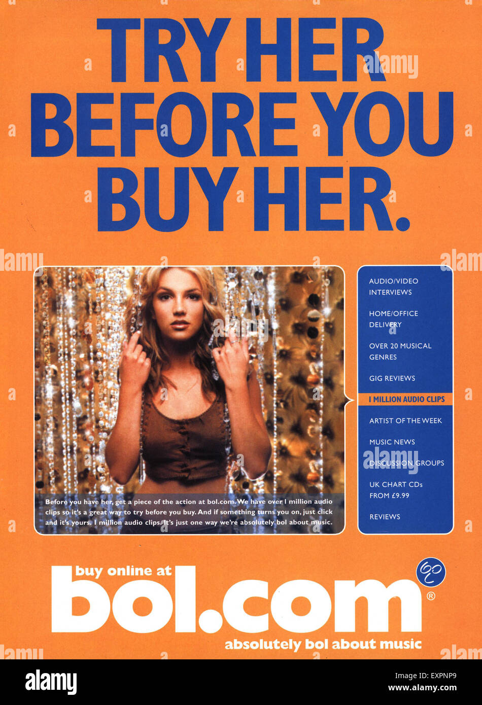 2000er Jahre UK bol.com Magazin Anzeige Stockfoto