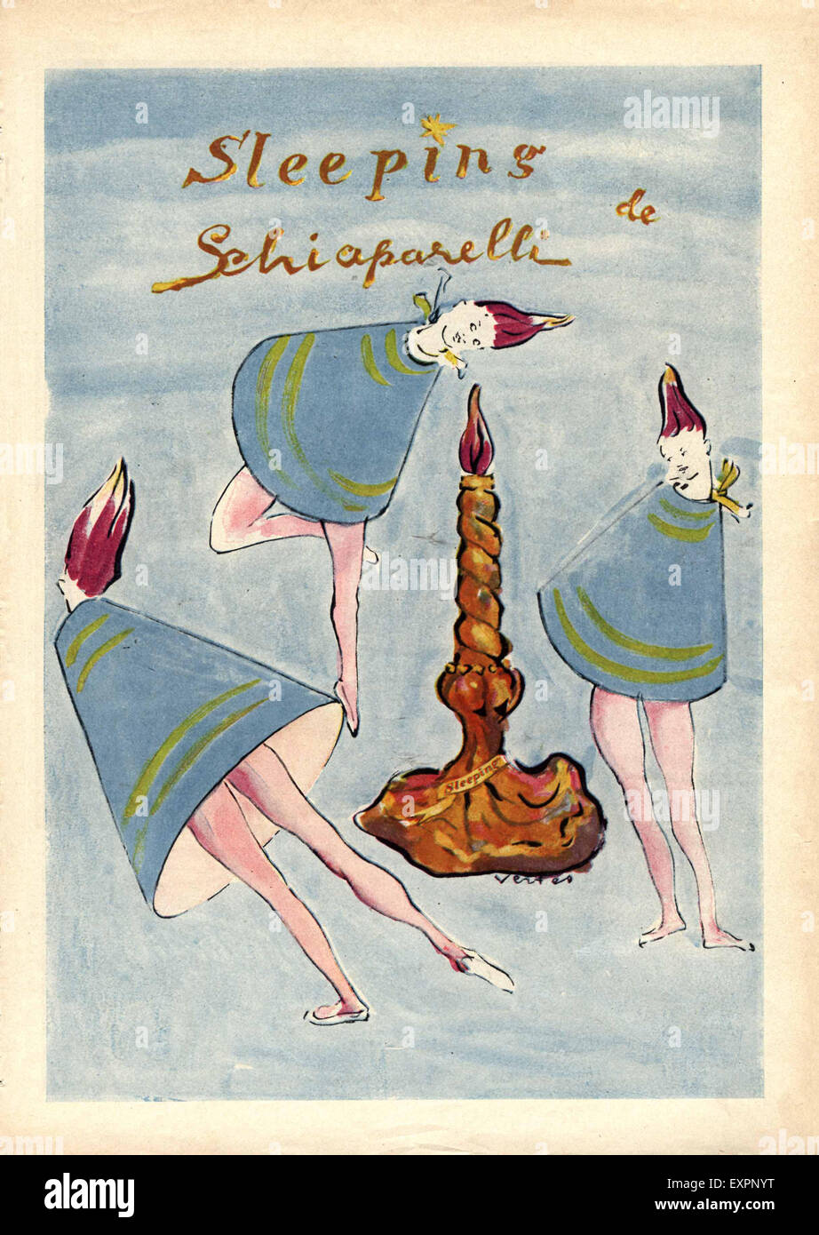 1940er Jahre UK Schiaparelli Magazin Anzeige Stockfoto