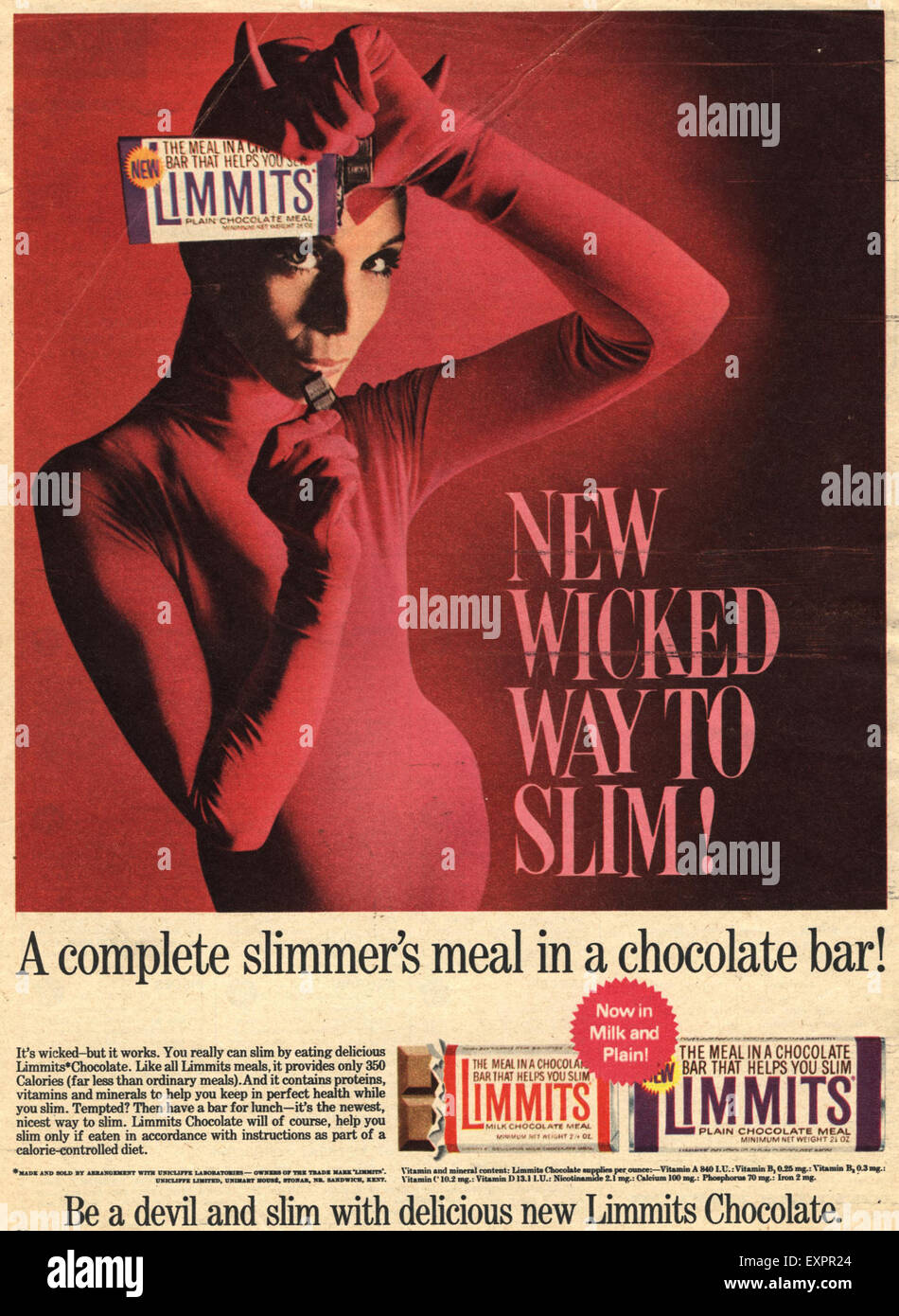1970er Jahre UK Limmits Magazin Anzeige Stockfoto