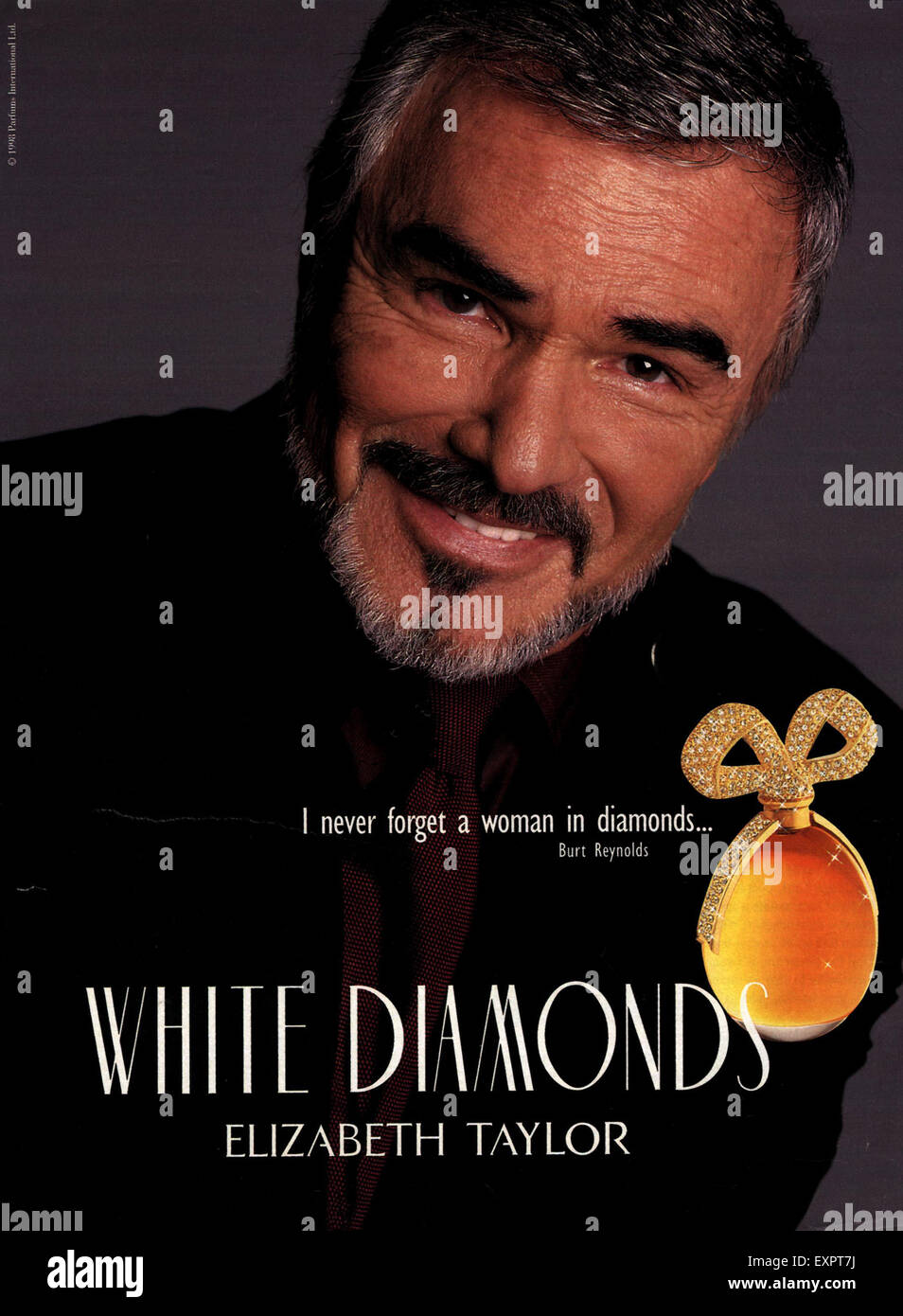 1990er Jahre UK weißen Diamanten von Elizabeth Taylor Magazin Anzeige Stockfoto