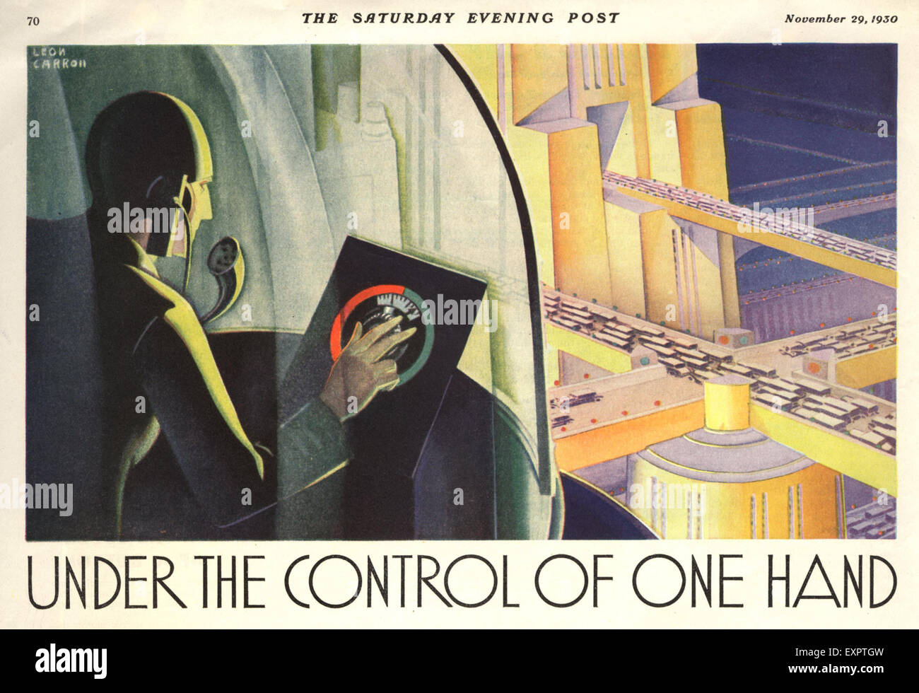 1930er Jahren USA futuristische Magazin Anzeige (Detail) Stockfoto