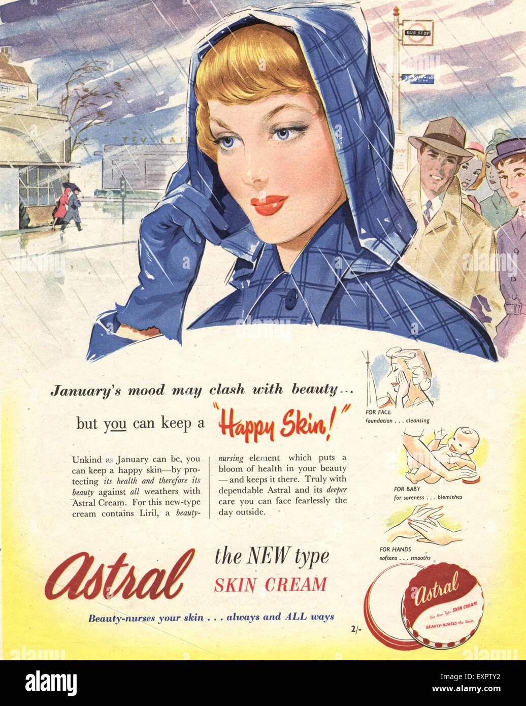 1950er Jahre UK Astral Magazin Anzeige Stockfoto