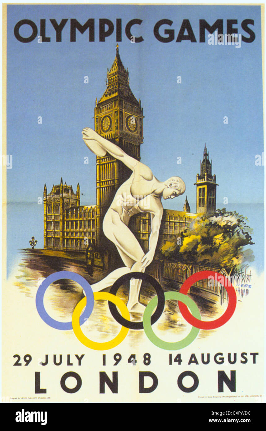 1940er Jahre UK Olympiade London Poster Stockfoto