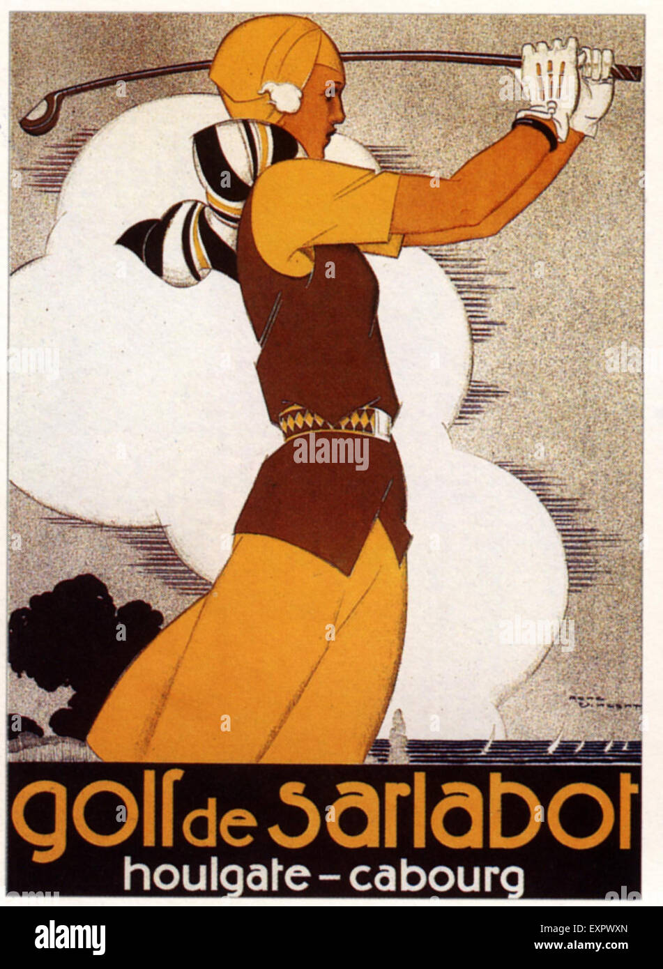 1930er Jahren Frankreich Golf Poster Stockfoto