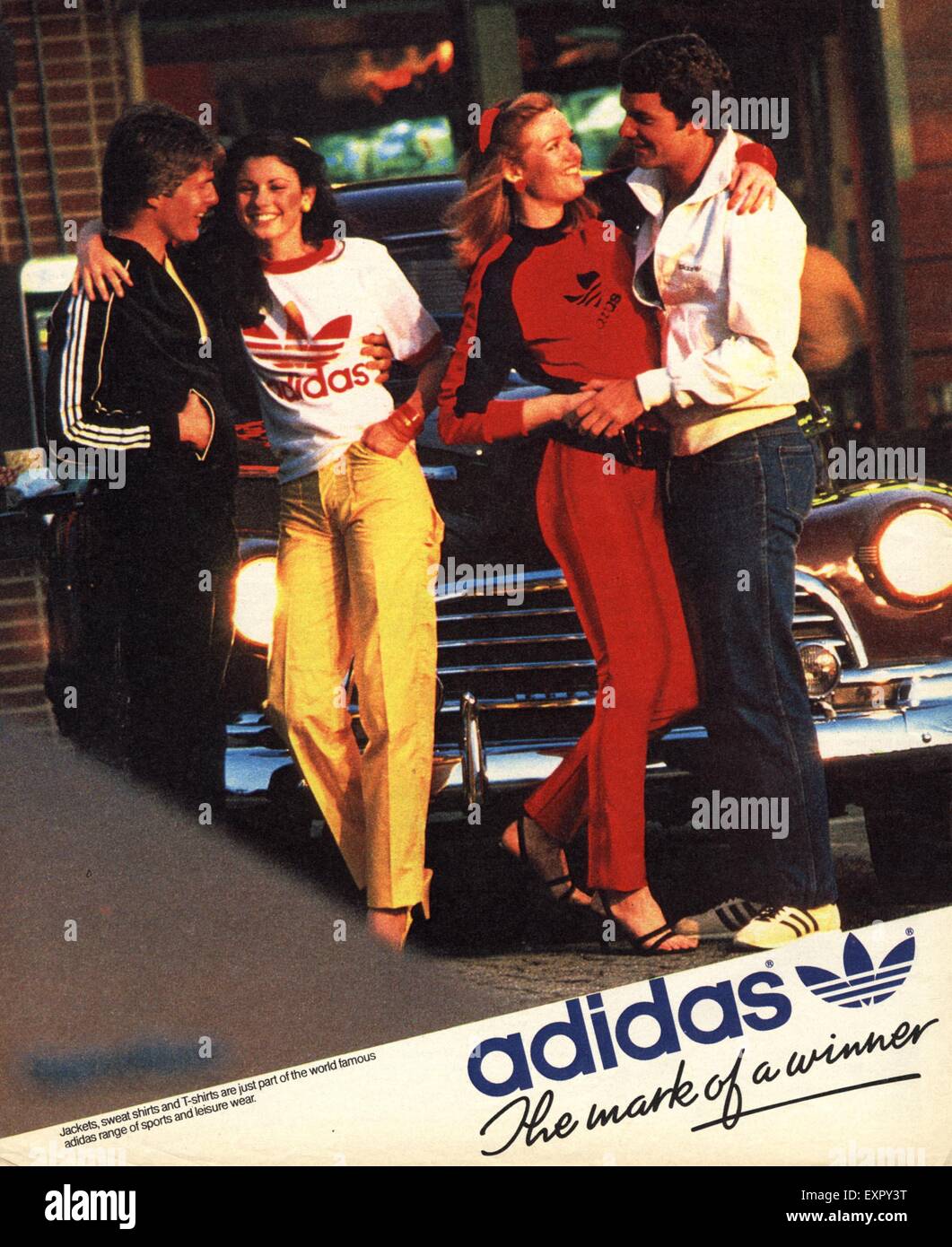 1980er Jahre UK Adidas Magazin Anzeige Stockfotografie - Alamy