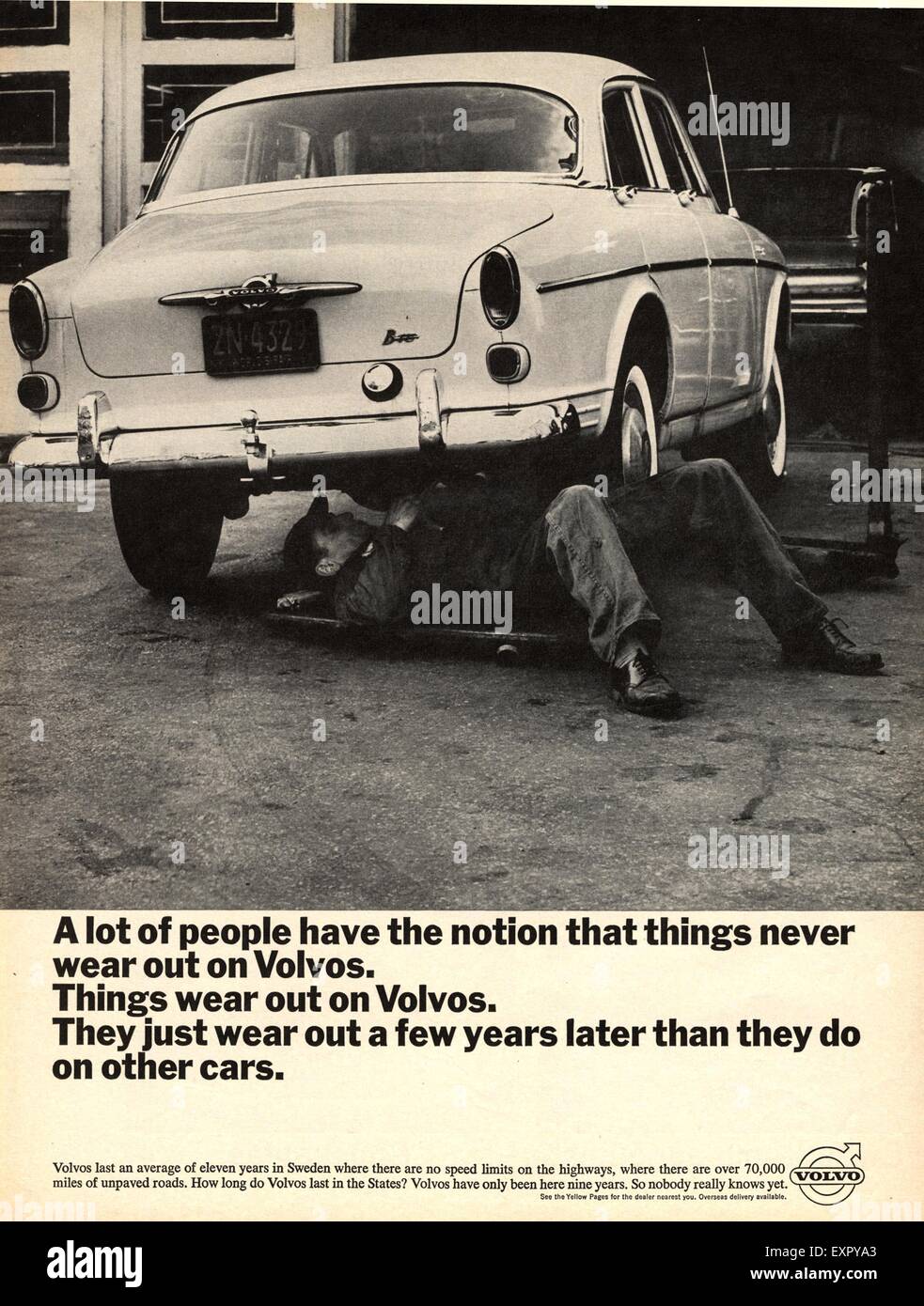 1960er Jahre UK Volvo Magazin Anzeige Stockfoto