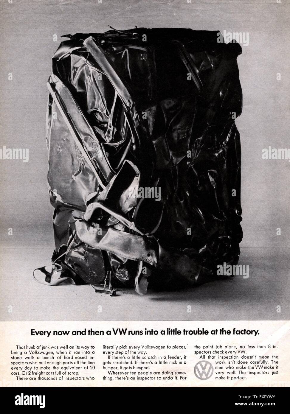 1970er Jahren USA Volkswagen Magazin Anzeige Stockfoto